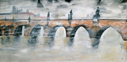 Karlův most v mlze - 60x30cm — foto 2