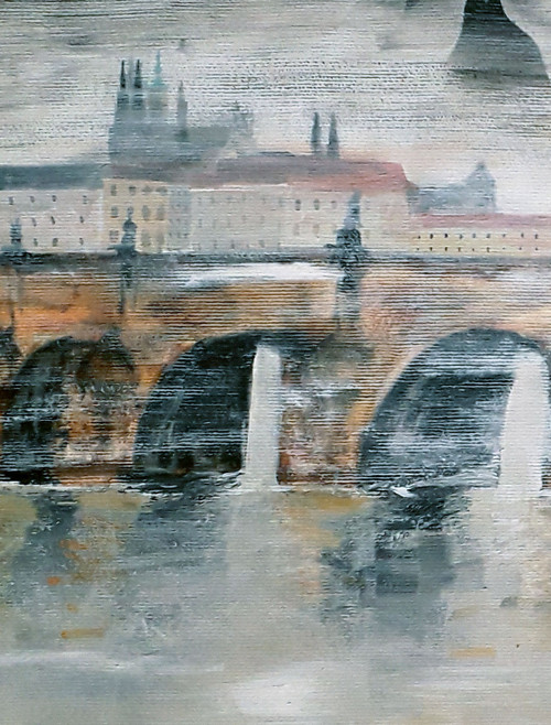 Karlův most v mlze - 60x30cm — foto 3