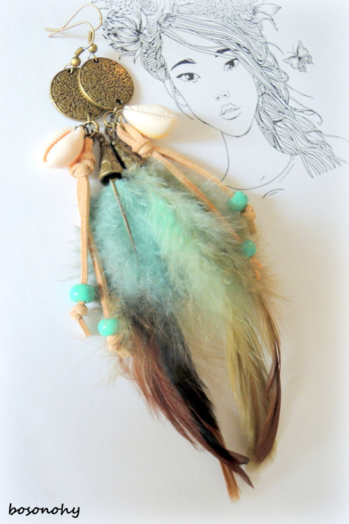 Náušnice boho style "FEATHERS" III. — foto 4