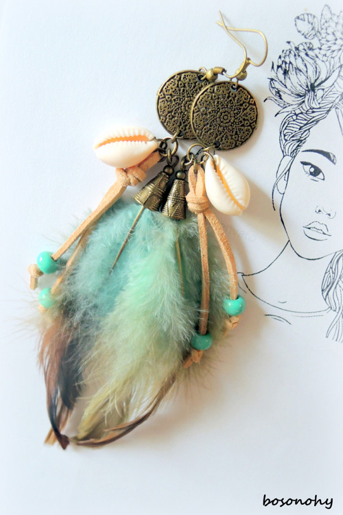 Náušnice boho style "FEATHERS" III. — foto 3