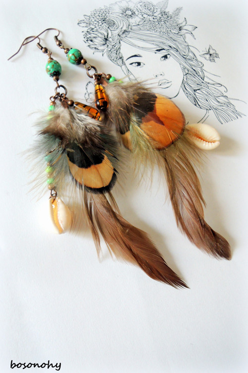 Náušnice boho style "FEATHERS" IV. — foto 5