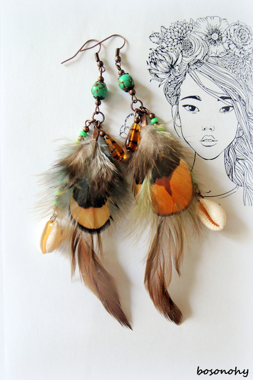 Náušnice boho style "FEATHERS" IV. — foto 2
