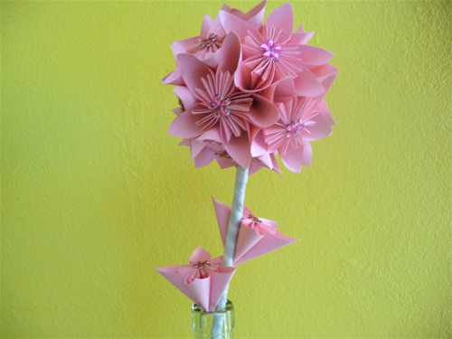 Kusudama větvička-růžová — foto 2