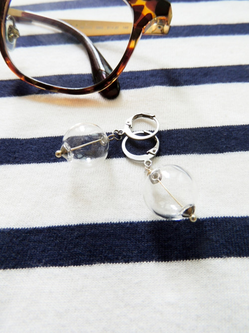 BUBBLES náušnice • (foukané sklo, nerez ocel) — foto 3
