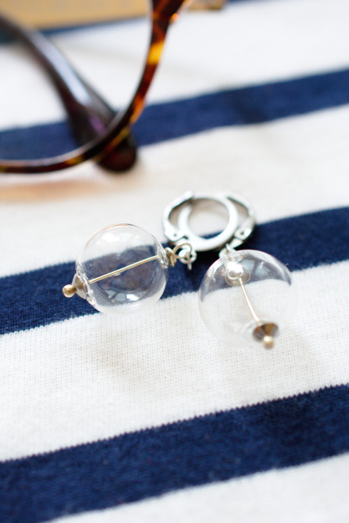 BUBBLES náušnice • (foukané sklo, nerez ocel) — foto 2