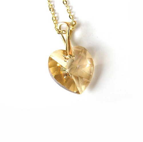 Béžové srdíčko Swarovski — foto 2