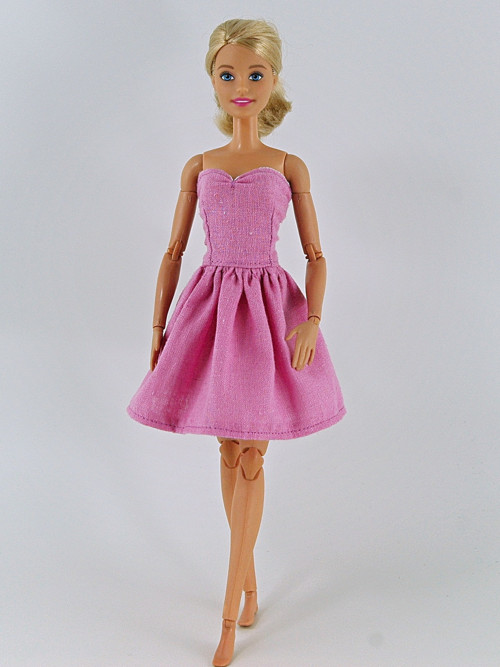 Barbie - Lněné růžové šaty — foto 3