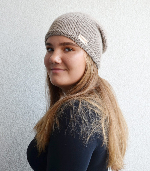 Pletené rukavičky, béžové, Alpaca — foto 5