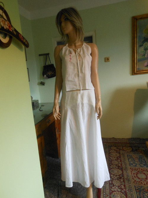Lněná maxi sukně, vel.46 — foto 2