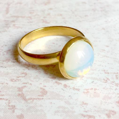 Elegantní prsten s opalitem chirurg. ocel — foto 4