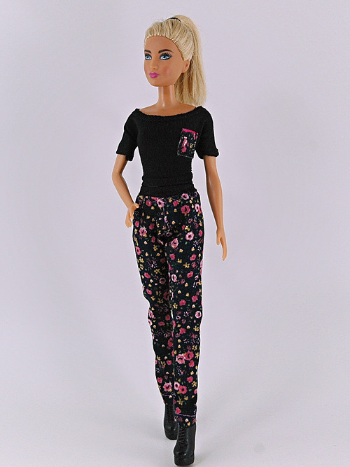 Barbie - Kalhoty černorůžové — foto 2