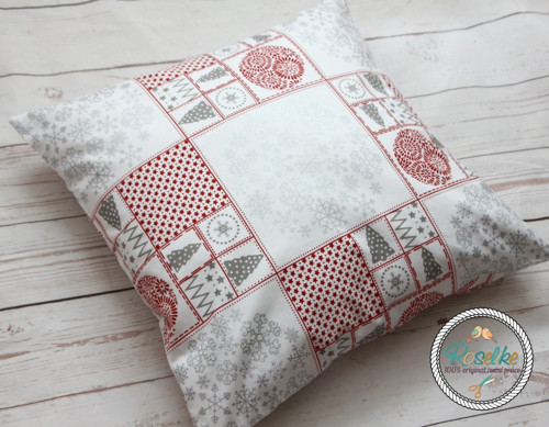 Vánoční povlak na polštář Vínový patchwork — foto 2