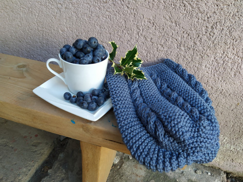 Dámská čapka MODRO-ŠEDÁ 50% merino — foto 6