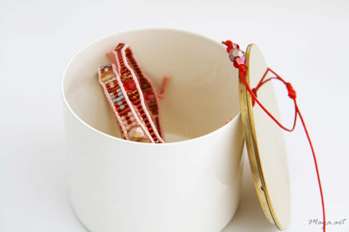 Červená sada náramků WEAVED BRACELET — foto 2