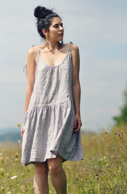 Lněné šaty /šatovka šedá — foto 6