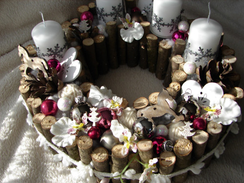 Nádech do růžova -adventní svícen — foto 2