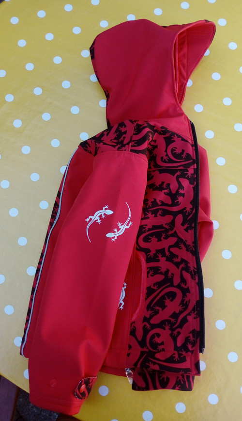 Zimní, softshell. bunda - ještěrky - vel. 104 -110 — foto 3
