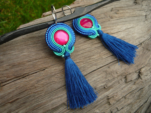 Soutache náušnice Tropická Laguna — foto 2