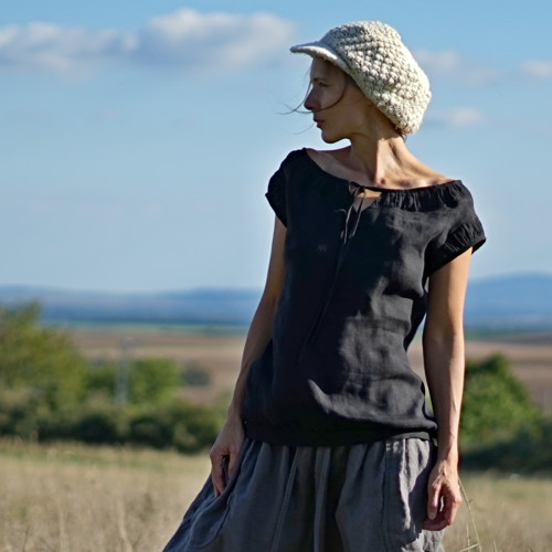 Lněná halenka s řasením — foto 2