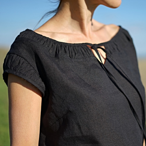 Lněná halenka s řasením — foto 6