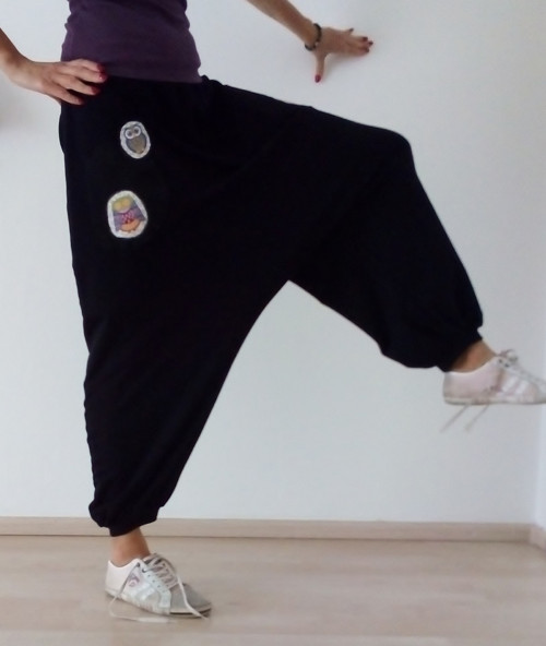 Harémové tepláky SOVIČKY s kapsama, vel. XL — foto 5