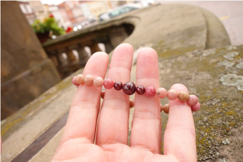 Minimalistický náramek Rodonit a Granát... — foto 6