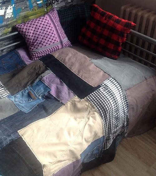 Džínovo/šátkový přehoz na postel — foto 2