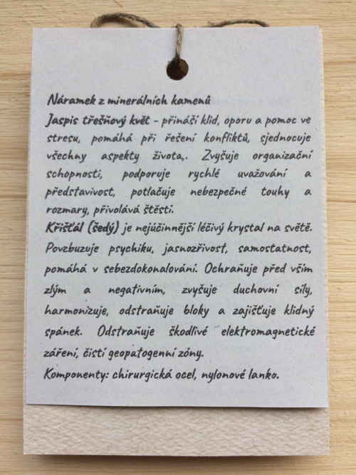 Náramek jadeit, křišťál — foto 2