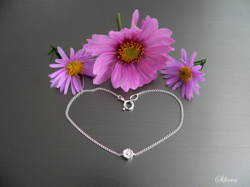 Stříbrný 925 Náramek TINY FLOWER kvítek — foto 3