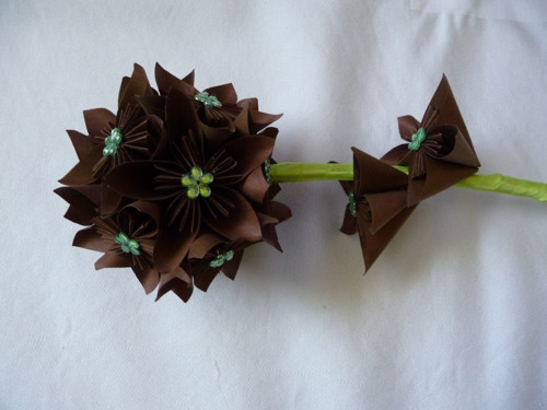 Kusudama větvička-hnědá — foto 2
