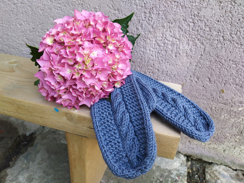 Dámské palčáky MODRO-ŠEDÉ 50% merino — foto 6