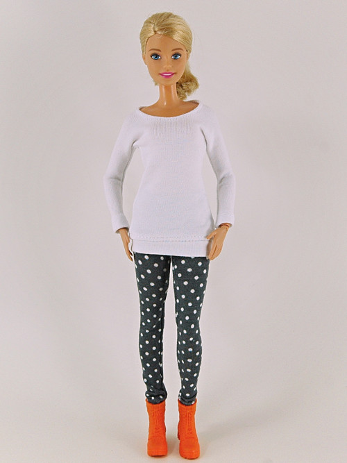 Barbie - Puntíkaté legíny v šedé — foto 2