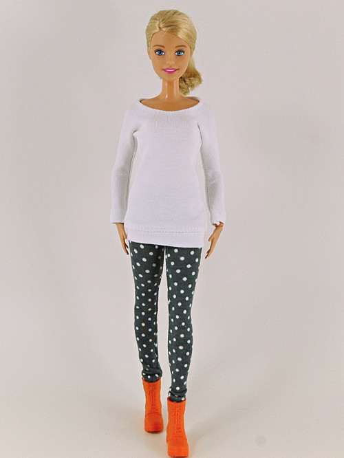 Barbie - Puntíkaté legíny v šedé — foto 3
