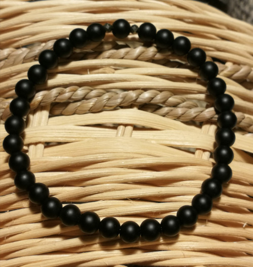 Pánský náramek - matný onyx, pyrit 19 cm — foto 3
