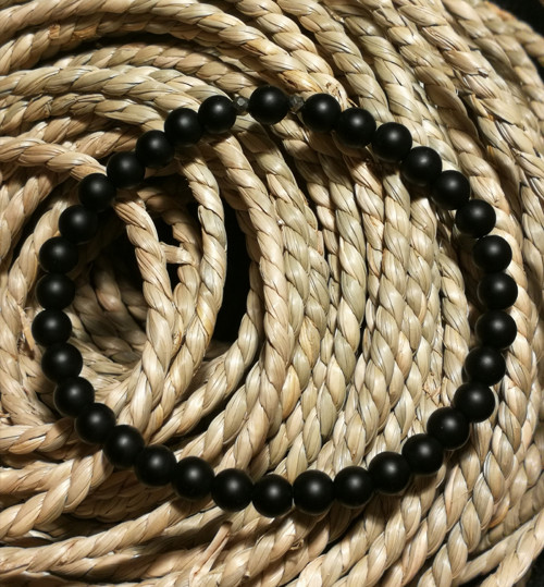Pánský náramek - matný onyx, pyrit 19 cm — foto 2