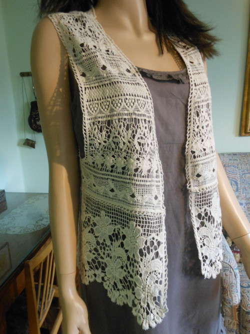 Krajková boho, romantická vestička, vel.38 — foto 3