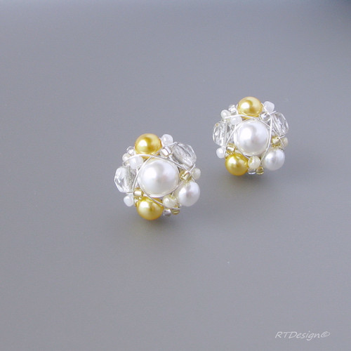 Náušničky WHITE & GOLD WEDDING — foto 2