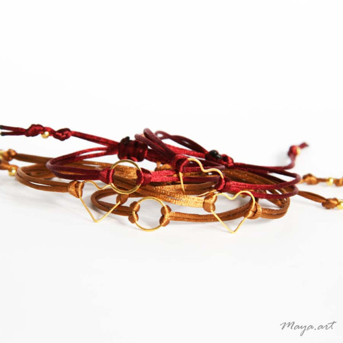 Vínový náramek SIMPLE BRACELET s postř. srdcem — foto 3