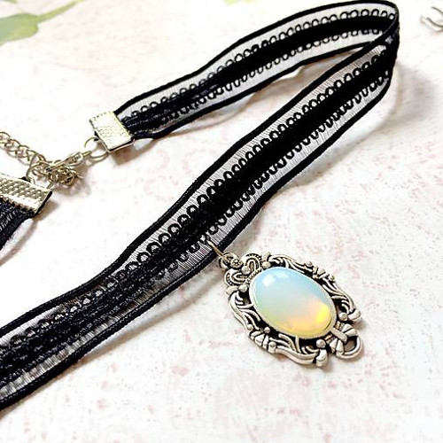 Náhrdelník - choker s opalitem — foto 2
