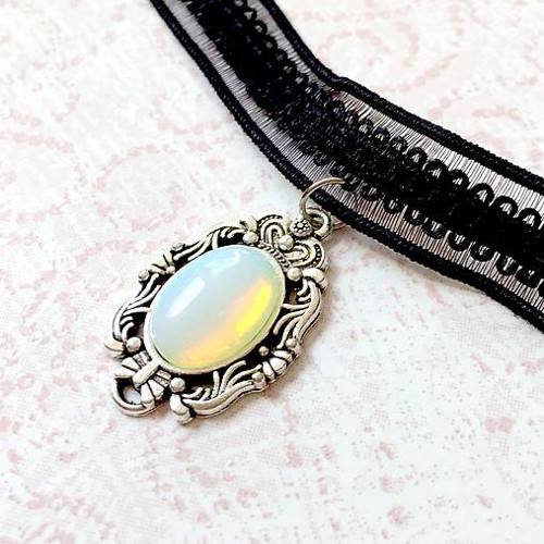 Náhrdelník - choker s opalitem — foto 4