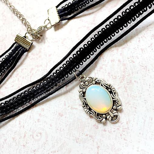 Náhrdelník - choker s opalitem — foto 5