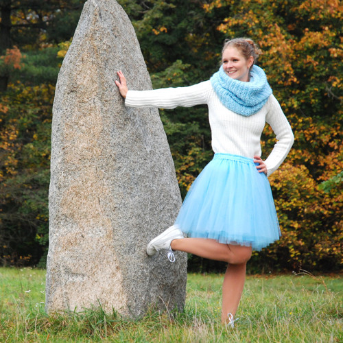 Světle modrá tylová sukně — foto 2