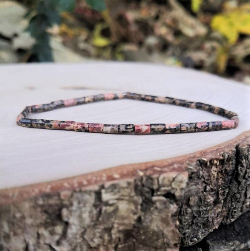 Jaspis leopardí*minimalistický náramek — foto 4