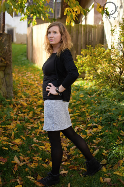 Zimní sukénka světle šedá, vel. S — foto 3