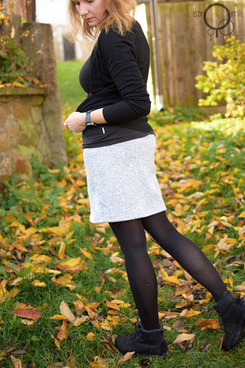 Zimní sukénka světle šedá, vel. S — foto 2