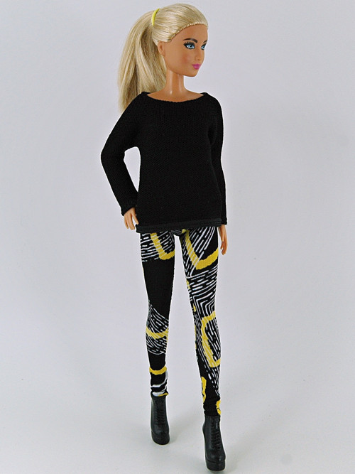 Barbie - Legíny černožluté — foto 3
