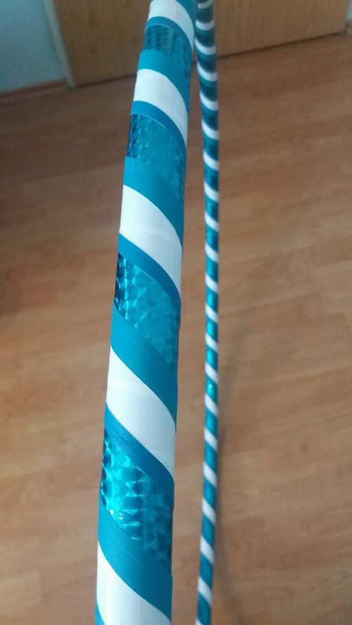 Obruč na hooping zelenomodro-bílá 80 cm — foto 4