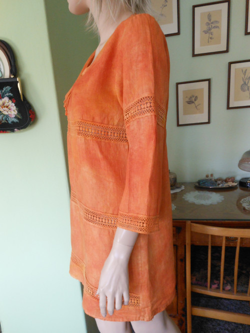 Boho lněné šaty, tunika, vel.S — foto 3