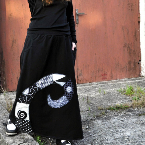 Černobílá spirála...maxi sukně — foto 2