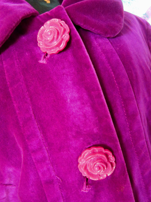 Kabát fuchsia v sametu — foto 3